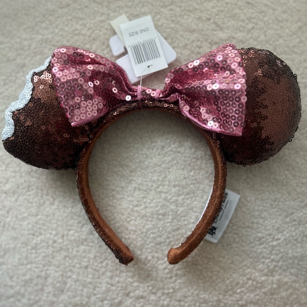 Official Disney Ice Cream Bar Sequin Minnie Mouse Ears Headband. Brand new.